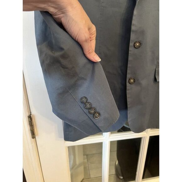 J.Crew Thompson Mens Solid Gray Cotton Mens Blazer - Unstructured 42L. - Picture 4 of 8